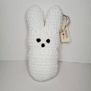 White Crocheted Peep Bunny Rabbit Easter Plush With‎ Tags